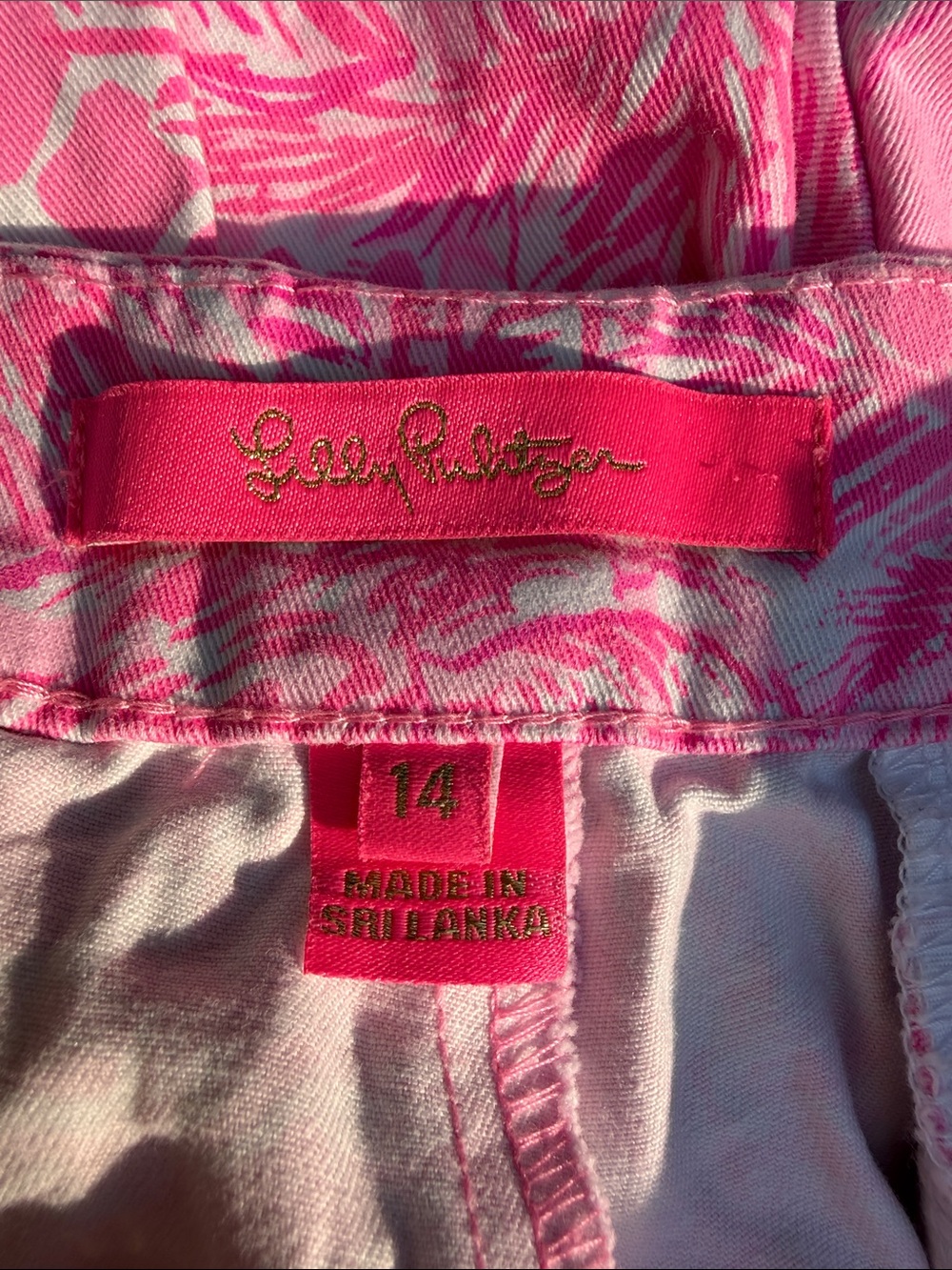 Lilly Pulitzer Buttercup Shorts Pink Blossom Palm Beach Paradise Size 14 - Picture 5 of 6